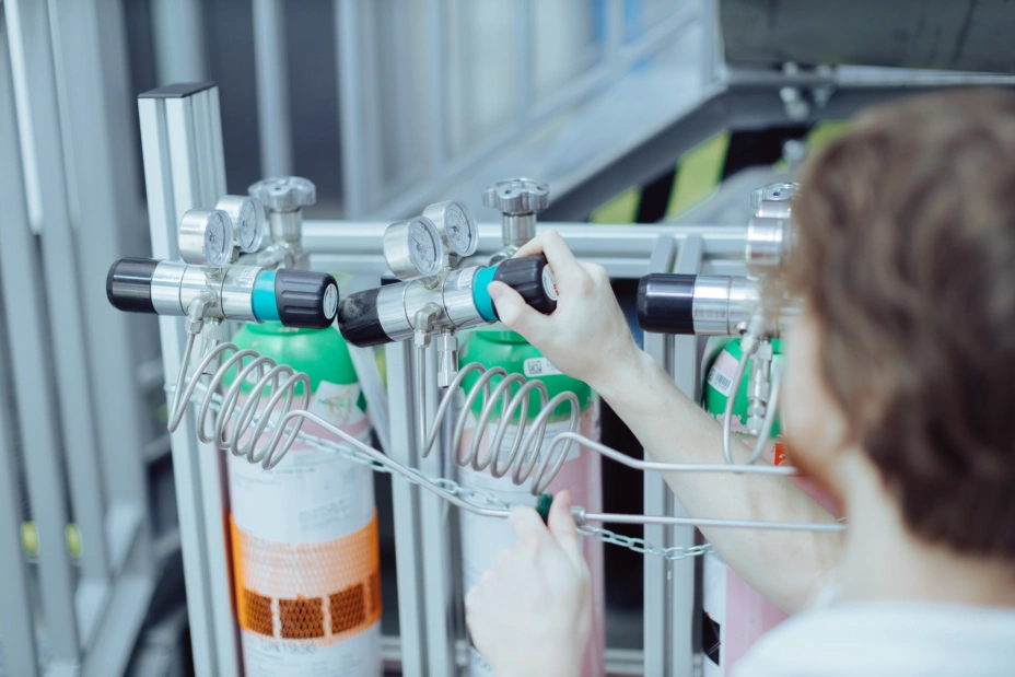 Ein Detail bei Tests mit Gasgemischen